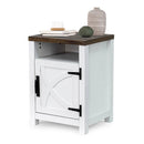 Parrot Uncle 18-Inch Solid Wood Farmhouse Nightstand for Bedroom in Brown or Grey or White