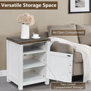 Parrot Uncle 18-Inch Solid Wood Farmhouse Nightstand for Bedroom in Brown or Grey or White