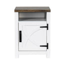 Parrot Uncle 18-Inch Solid Wood Farmhouse Nightstand for Bedroom in Brown or Grey or White