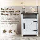 Parrot Uncle 18-Inch Solid Wood Farmhouse Nightstand for Bedroom in Brown or Grey or White