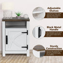 Parrot Uncle 18-Inch Solid Wood Farmhouse Nightstand for Bedroom in Brown or Grey or White