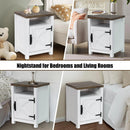 Parrot Uncle 18-Inch Solid Wood Farmhouse Nightstand for Bedroom in Brown or Grey or White