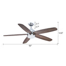 Parrot Uncle 52-Inch Dicken Farmhouse Downrod Mount Reversible Ceiling Fan with Lighting and Remote Control (BBLAB014A0)