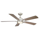 Parrot Uncle 52-Inch Tata Nagar Industrial Brush Nickel Downrod Mount Reversible Ceiling Fan with Lighting and Remote Control (BBLAB017A0)