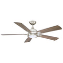 Parrot Uncle 52-Inch Tata Nagar Industrial Brush Nickel Downrod Mount Reversible Ceiling Fan with Lighting and Remote Control (BBLAB017A0)