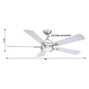 Parrot Uncle 52-Inch Tata Nagar Industrial Brush Nickel Downrod Mount Reversible Ceiling Fan with Lighting and Remote Control (BBLAB017A0)