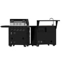 Forno All'Aperto 62,600 BTU BBQ with 3 Stainless-Steel Burners & Infrared Burners & Sink Module with Black Sintered Stone Countertops, Bar & Beverage Center (FODKT2582BLK)