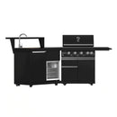 Forno All'Aperto 62,600 BTU BBQ with 3 Stainless-Steel Burners & Infrared Burners & Sink Module with Black Sintered Stone Countertops, Bar & Beverage Center (FODKT2582BLK)