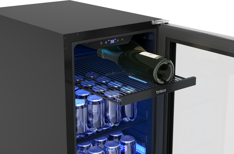Brisas 15 in. 4 Bottle and 64 Can Single Zone Beverage Center Stainless Steel (BBV15C01AG)
