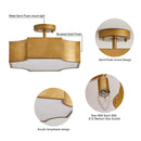Parrot Uncle 3-Light Vintage Golden LED Semi Flush Mount Light for Entrance, Closet, Kitchen (BBW9279-3110V)