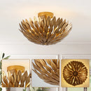 Parrot Uncle 16-Inch, 3-Light Farmhouse Golden Semi-Flush Mount Ceiling Lighting (BBW9353-3GD)
