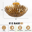 Parrot Uncle 16-Inch, 3-Light Farmhouse Golden Semi-Flush Mount Ceiling Lighting (BBW9353-3GD)