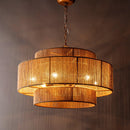 Parrot Uncle Bohemian Antique Gold 6-Light Drum Downrod Mount with Natural Rope Shade (BBW9633-6)