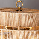 Parrot Uncle Bohemian Antique Gold 6-Light Drum Downrod Mount with Natural Rope Shade (BBW9633-6)
