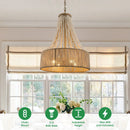 Parrot Uncle 4-Light Golden Farmhouse Dry Rated Chandelier (BBW9738-4)