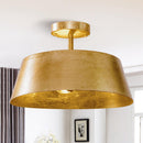 Parrot Uncle 3-Light Golden Semi Flush Mount Lighting (BBW9746-3)