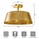 Parrot Uncle 3-Light Golden Semi Flush Mount Lighting (BBW9746-3)