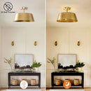 Parrot Uncle 3-Light Golden Semi Flush Mount Lighting (BBW9746-3)
