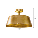 Parrot Uncle 3-Light Golden Semi Flush Mount Lighting (BBW9746-3)