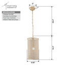 Parrot Uncle 1-Light Wooden Beads Farmhouse Beige Dry Rated Island Pendant Lighting (BBW9747-1)