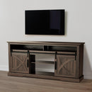 Parrot Uncle 68-Inch Farmhouse TV Stand with Double Sliding Barn Doors for Living Room