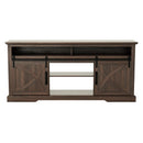 Parrot Uncle 68-Inch Farmhouse TV Stand with Double Sliding Barn Doors for Living Room