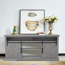 Parrot Uncle 68-Inch Farmhouse TV Stand with Double Sliding Barn Doors for Living Room