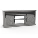 Parrot Uncle 68-Inch Farmhouse TV Stand with Double Sliding Barn Doors for Living Room