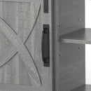 Parrot Uncle 68-Inch Farmhouse TV Stand with Double Sliding Barn Doors for Living Room