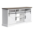 Parrot Uncle 68-Inch Farmhouse TV Stand with Double Sliding Barn Doors for Living Room