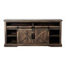 Parrot Uncle 68-Inch Farmhouse TV Stand with 23-Inch Insert Opening Electric Fireplace