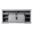 Parrot Uncle 68-Inch Farmhouse TV Stand with 23-Inch Insert Opening Electric Fireplace