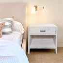 Parrot Uncle Classic Modern 1-Drawer Solid Wood White Nightstand Side Table (BBZ012)