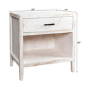 Parrot Uncle Classic Modern 1-Drawer Solid Wood White Nightstand Side Table (BBZ012)
