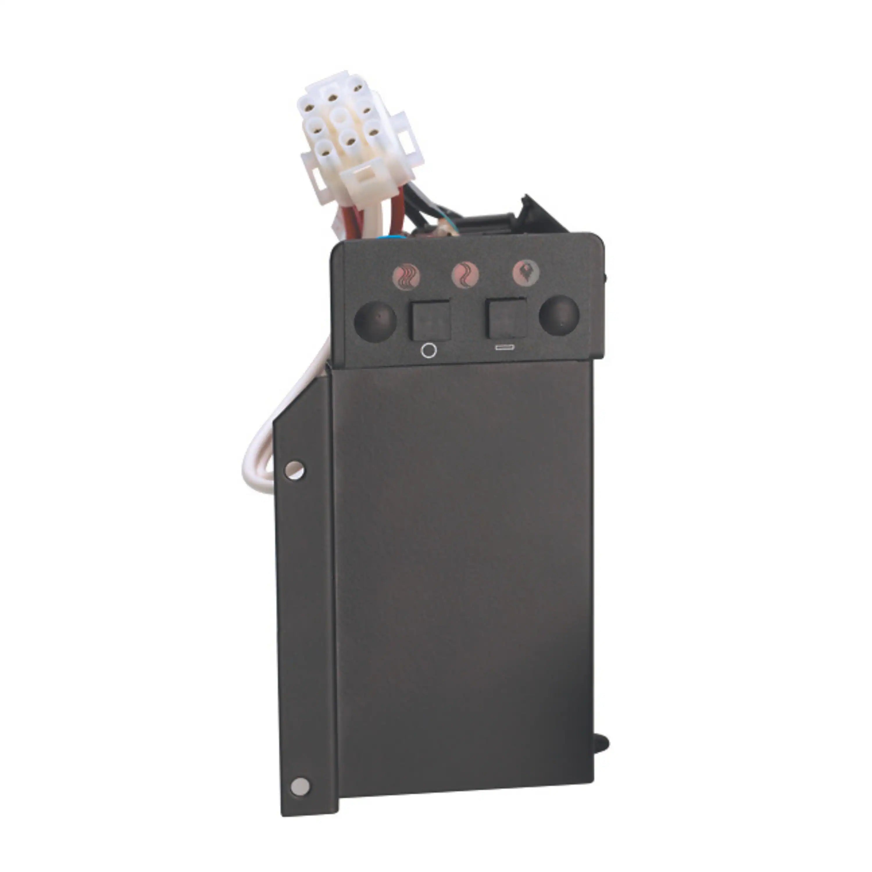 Electric fireplace control module board with wiring and connector plug