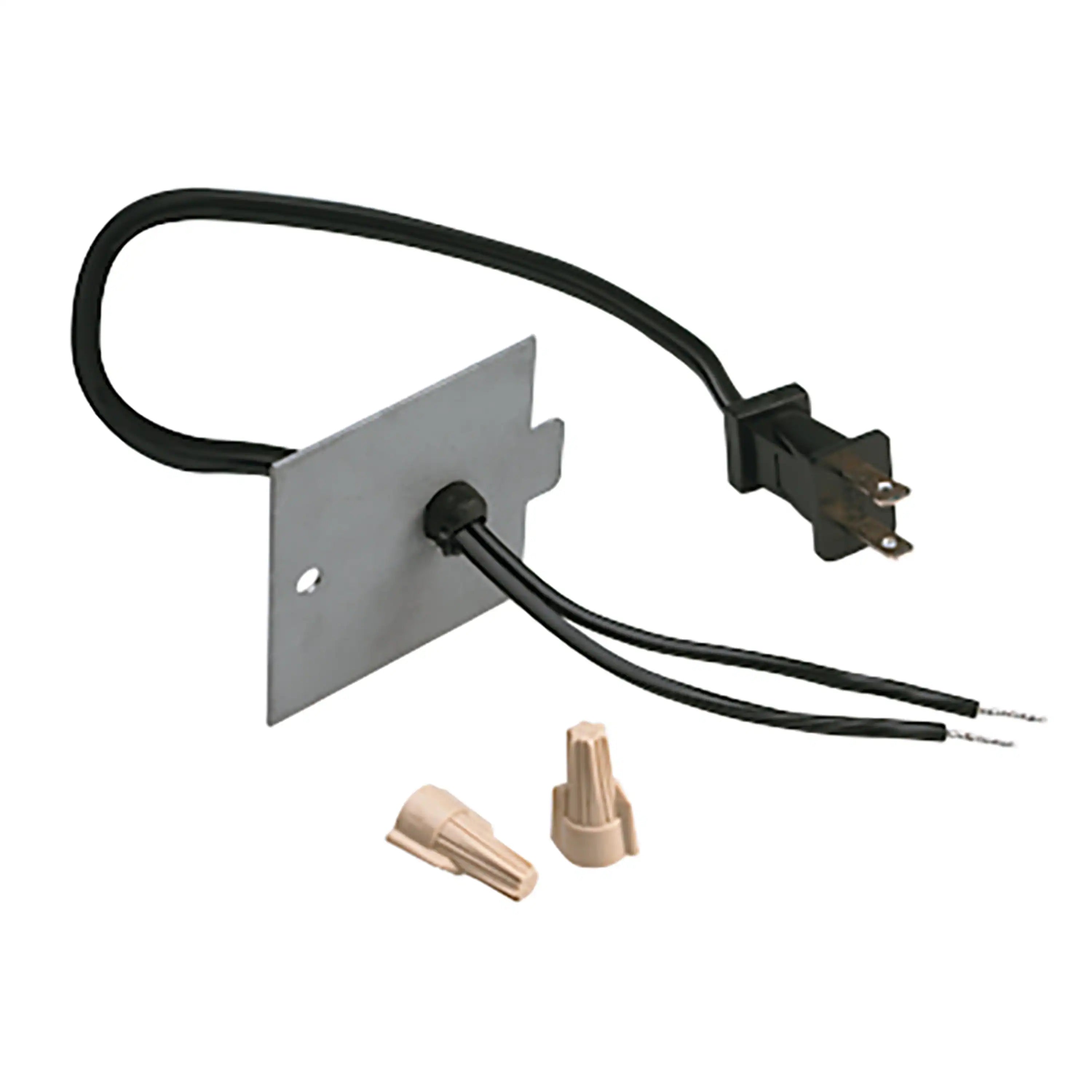 Electric fireplace mounting bracket with wiring harness and connector pieces