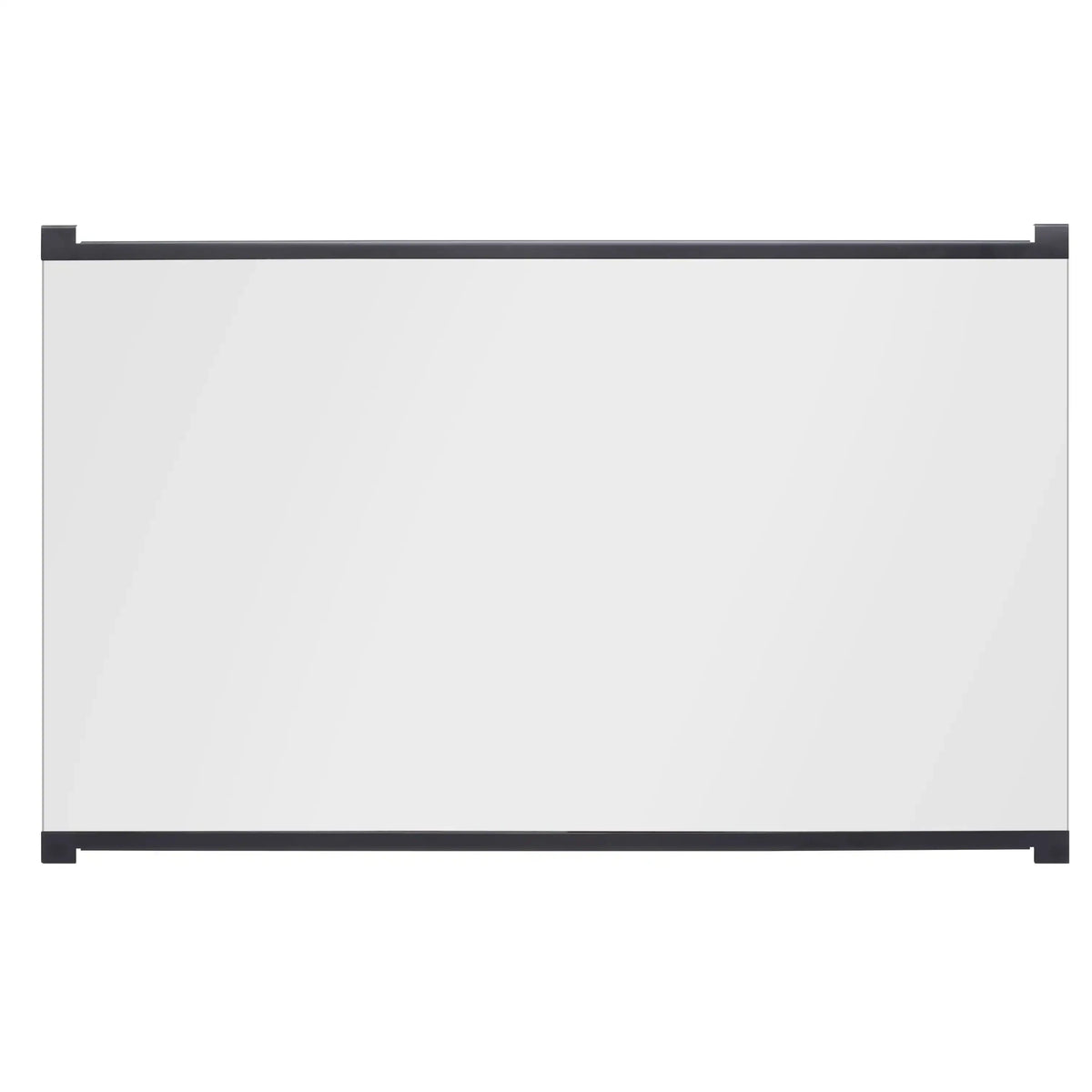 Replacement firebox glass panel with black frame for built-in electric fireplace
