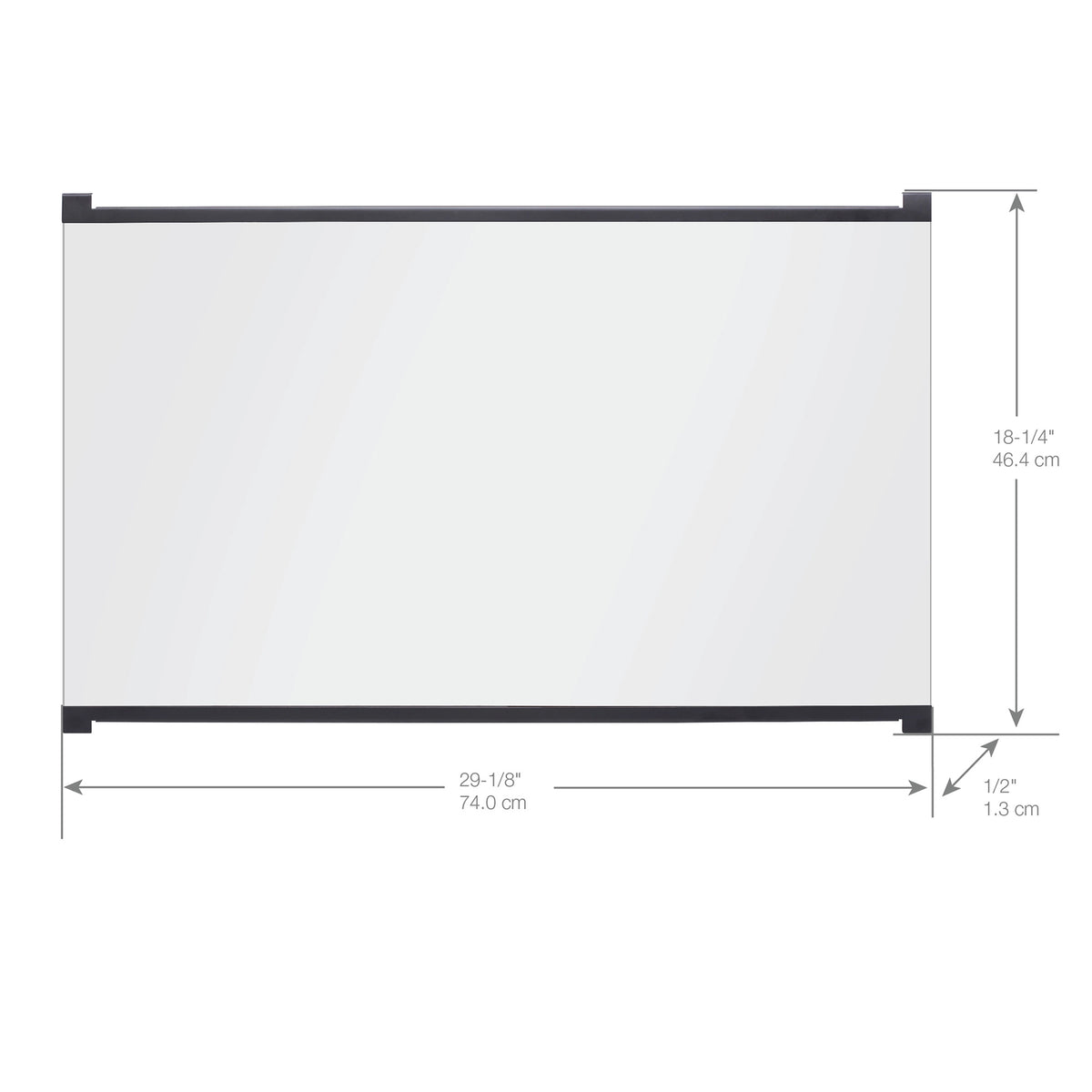 Tamperproof glass door panel, black frame; 29-1/8 in W x 18-1/4 in H