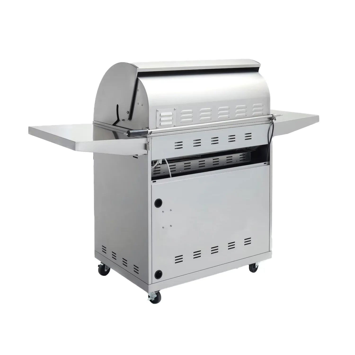 Stainless steel 4-burner natural gas freestanding grill with lift-assist hood