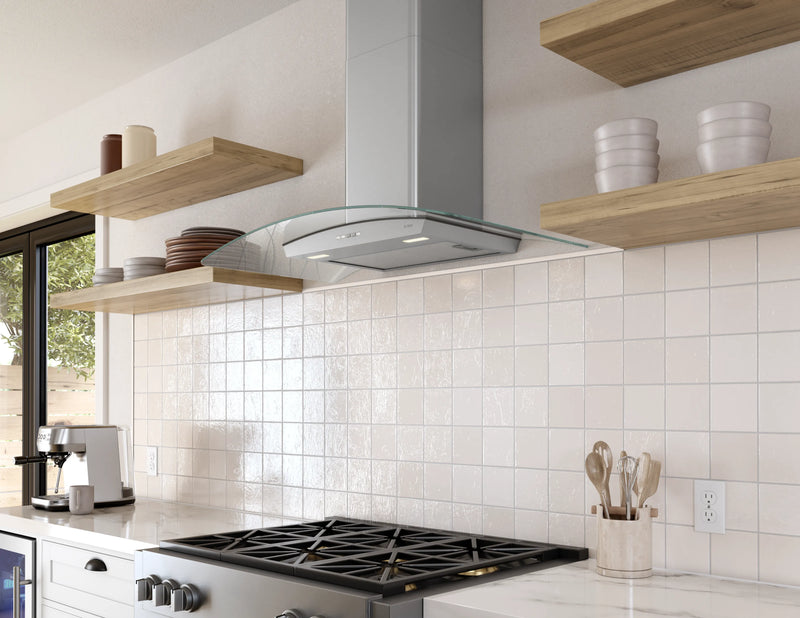 Brisas Curved Glass Wall, 30" G, in Stainless Steel (BMI-E30DG)