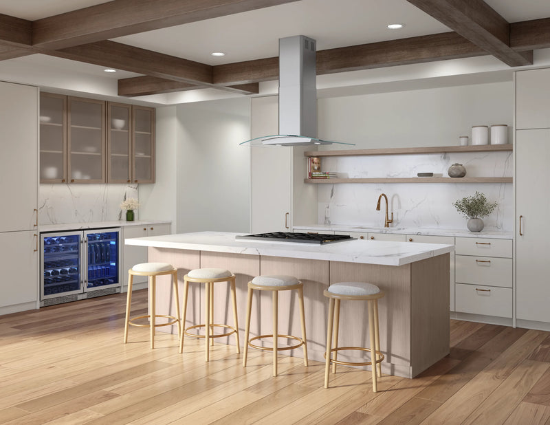 Brisas Curved Glass Island, 30" G, in Stainless Steel (BML-E30CG)