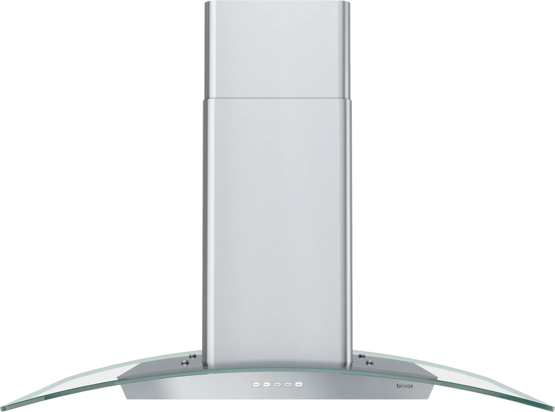 Brisas Curved Glass Island, 36" G, in Stainless Steel (BML-E36CG)