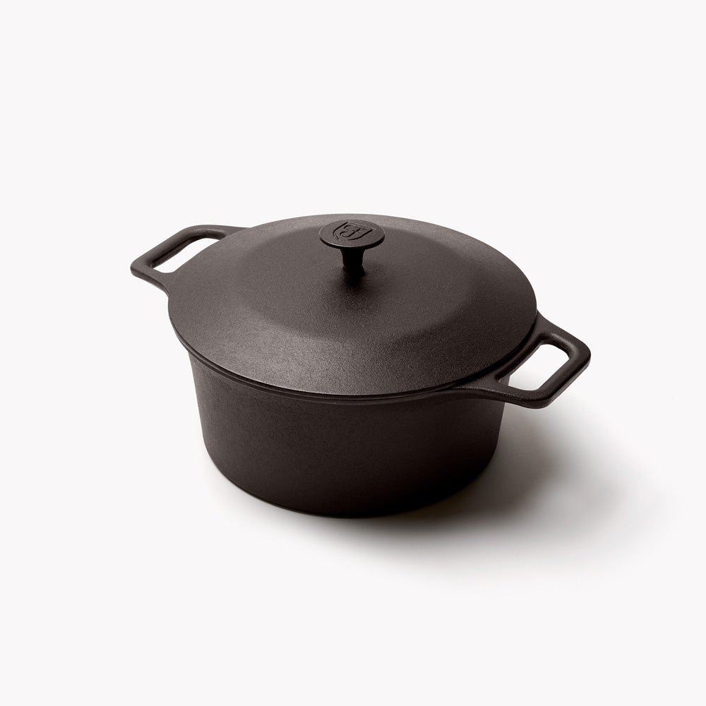 Field Company cast iron dutch oven with lid, black matte finish