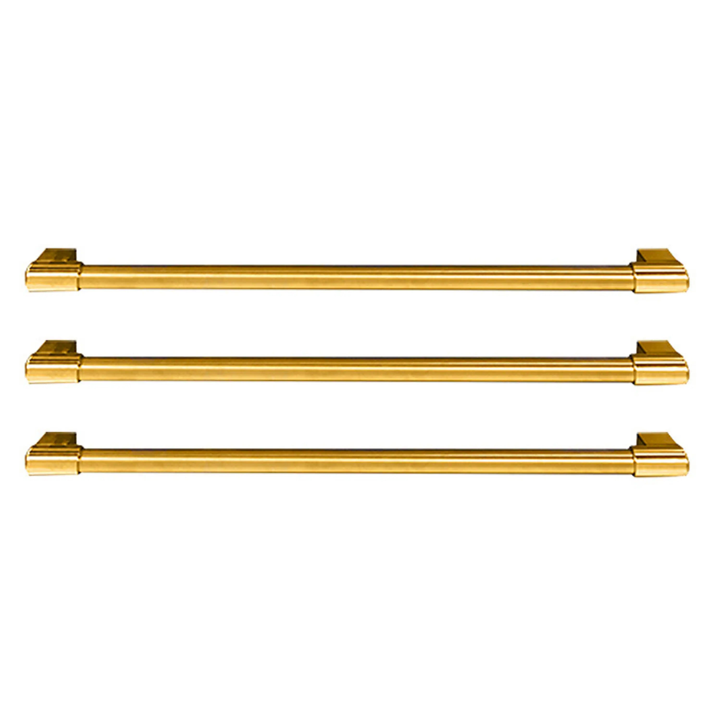 Refrigerator handle kit with three long polished brass pulls