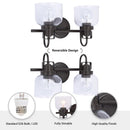 Parrot Uncle Brighton 2-Light Dark Bronze Dimmable Bathroom Vanity Light (BR802BLK)