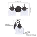 Parrot Uncle Brighton 2-Light Dark Bronze Dimmable Bathroom Vanity Light (BR802BLK)