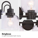 Parrot Uncle Brighton 2-Light Dark Bronze Dimmable Bathroom Vanity Light (BR802BLK)