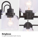 Parrot Uncle Brighton 3-Light Dark Bronze Dimmable Bathroom Vanity Light (BR803BLK)
