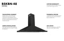 ZLINE 3-Piece Appliance Package - 48-Inch Rangetop, Double Wall Oven, and Convertible Wall Mount Range Hood in Black Stainless Steel (3KP-RTBRH48-AWD)