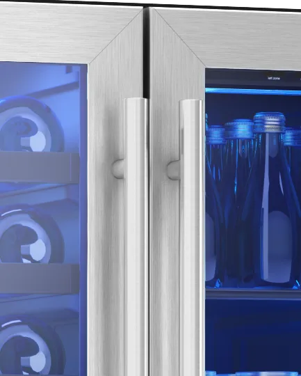 Brisas 24 in. 21 Bottle and 64 Can Dual Zone Beverage Center Stainless Steel (BWB24C32AG)